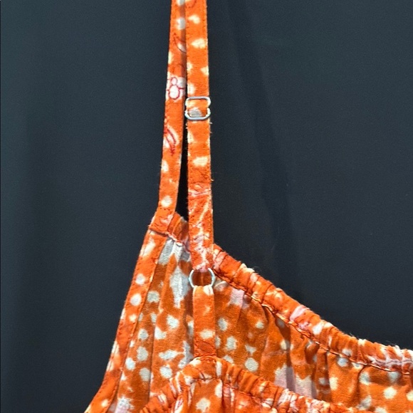 NWOT Cost Plus World Market Spring /Summer Orange Floral Women's Dress S/M - Picture 6 of 7